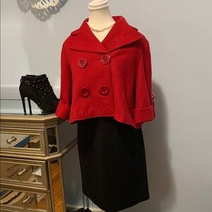 Vintage Amelie Red 3/4 Sleeve Coat size medium